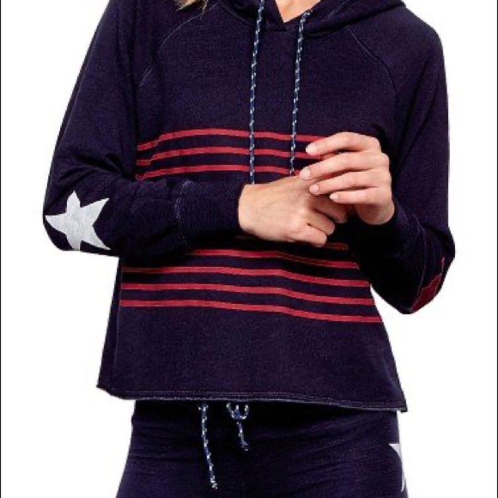 Sundry Cropped Midnight Hoodie
